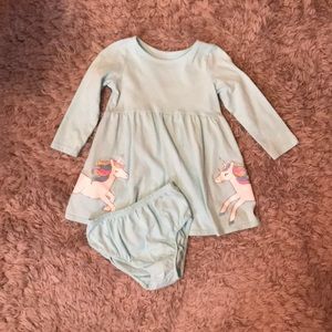 Jumping bean toddler light blue Unicorn dress